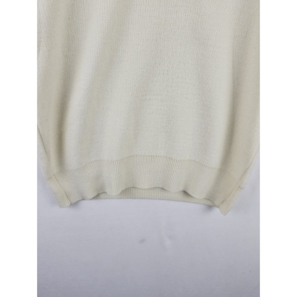 Vintage Tundra Canada V-neck Wool Blend Ivory Sweater Mens Medium Grandpacore - Picture 6 of 16